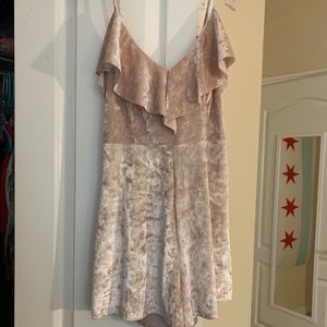 Light pink velvet romper